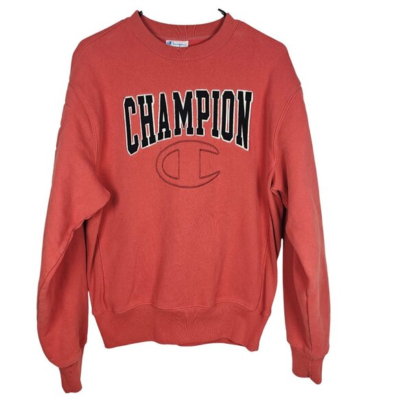Vintage Champion Reverse Weave Medium Sweatshirt Side Gusset Large Spell Out - Picture 1 of 7
